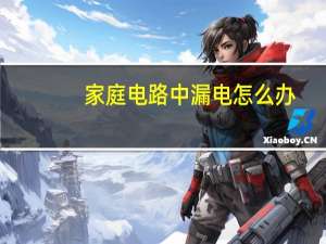 家庭电路中漏电怎么办
