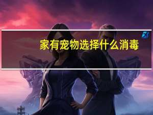 家有宠物选择什么消毒