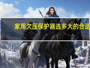 家用欠压保护器选多大的合适