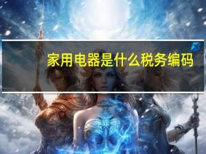 家用电器是什么税务编码