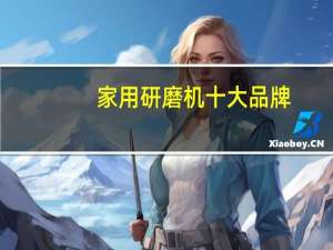 家用研磨机十大品牌
