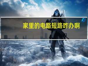 家里的电路短路咋办啊