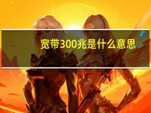 宽带300兆是什么意思