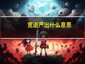 宽进严出什么意思