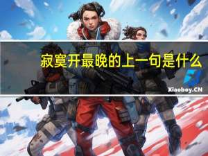 寂寞开最晚的上一句是什么