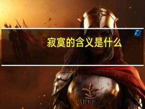 寂寞的含义是什么