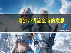 寒沙带浅流全诗的意思