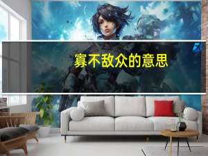 寡不敌众的意思