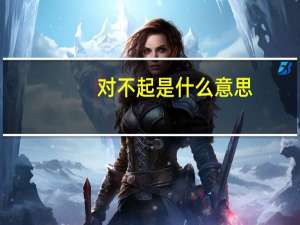 对不起是什么意思