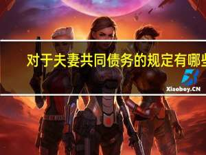 对于夫妻共同债务的规定有哪些