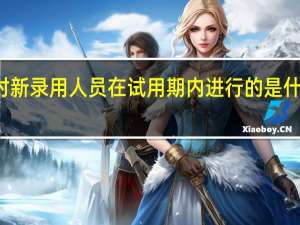 对新录用人员在试用期内进行的是什么培训