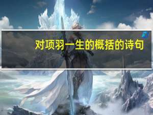 对项羽一生的概括的诗句