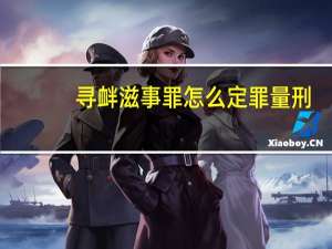 寻衅滋事罪怎么定罪量刑