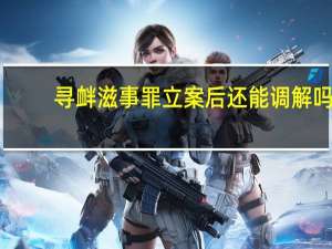 寻衅滋事罪立案后还能调解吗