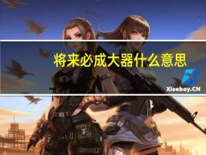 将来必成大器什么意思
