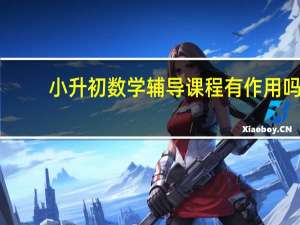 小升初数学辅导课程有作用吗