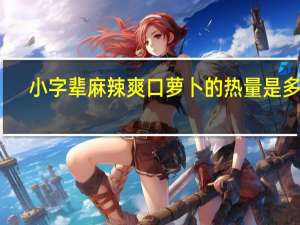 小字辈 麻辣爽口萝卜的热量是多少
