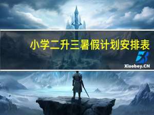 小学二升三暑假计划安排表