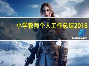 小学教师个人工作总结2018（2018年度小学教师个人工作总结）