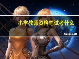 小学教师资格笔试考什么