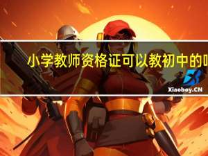 小学教师资格证可以教初中的吗