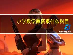 小学数学教资报什么科目