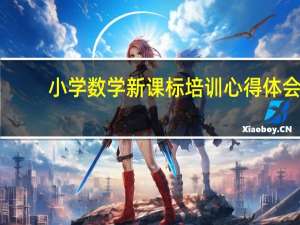 小学数学新课标培训心得体会