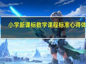 小学新课标数学课程标准心得体会