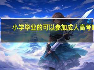 小学毕业的可以参加成人高考吗