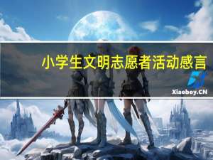 小学生文明志愿者活动感言