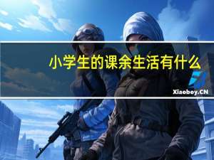 小学生的课余生活有什么