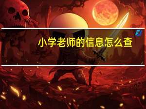 小学老师的信息怎么查