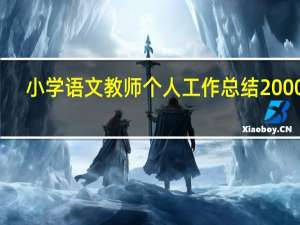 小学语文教师个人工作总结2000字