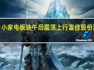 小家电板块午后震荡上行 富佳股份涨超4%
