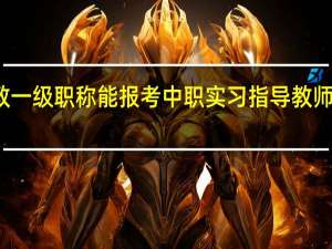 小教一级职称能报考中职实习指导教师资格证吗