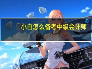 小白怎么备考中级会计师