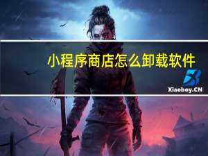 小程序商店怎么卸载软件