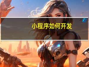 小程序如何开发