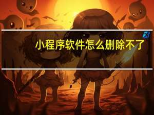 小程序软件怎么删除不了