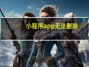 小程序app无法删除