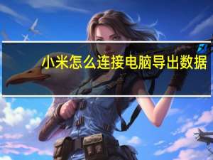 小米怎么连接电脑导出数据（小米怎么连接电脑）