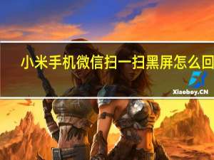 小米手机微信扫一扫黑屏怎么回事（微信扫一扫黑屏怎么回事）