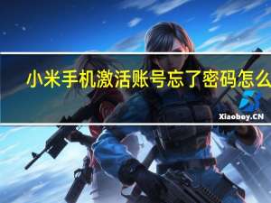 小米手机激活账号忘了密码怎么办（小米账号密码忘了无法激活手机怎么刷机）