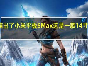 小米推出了小米平板6Max这是一款14寸超大屏平板