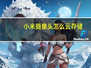 小米摄像头怎么云存储