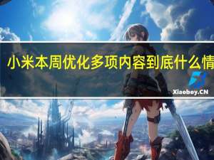 小米本周优化多项内容 到底什么情况嘞
