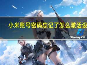 小米账号密码忘记了怎么激活设备（小米账号忘记了无法激活）