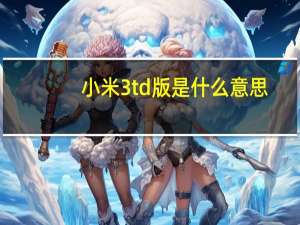 小米3td版是什么意思（小米3td是什么意思）