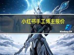 小红书手工博主报价