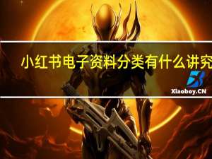 小红书电子资料分类有什么讲究吗